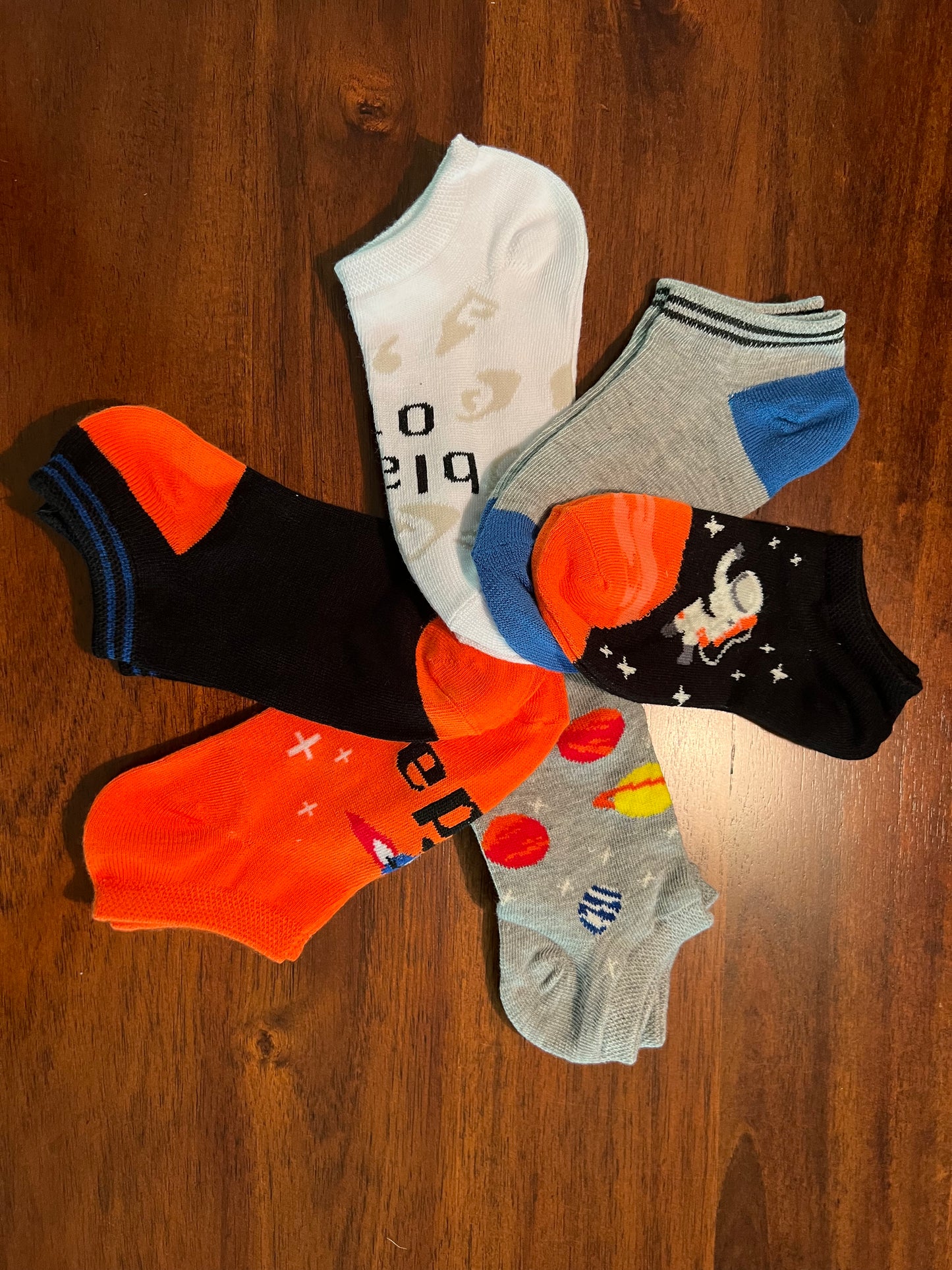 DillyDally Boys Space Glow in the Dark 6PK No Shows